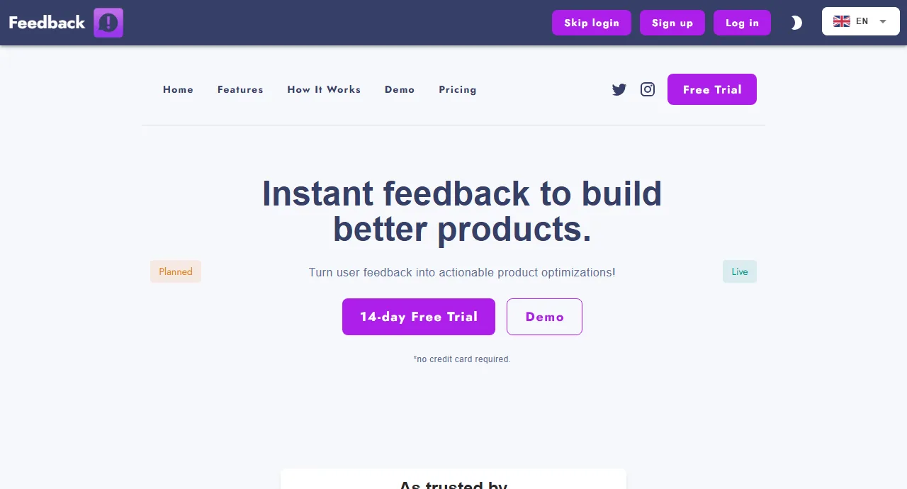Feedback App screenshot